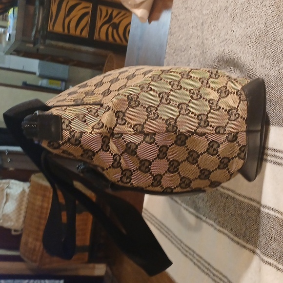 Authentic Gucci Canvas Leather Black And Brown Bag - Picture 4 of 16